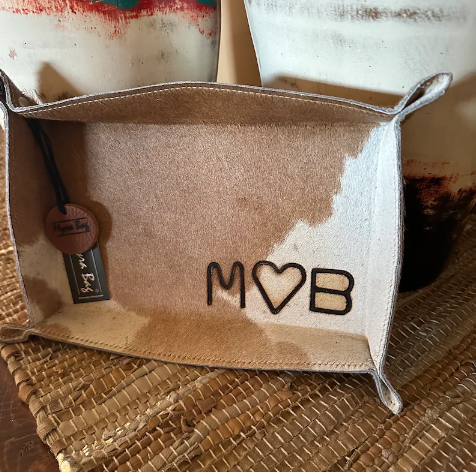 Custom Branded Cowhide Valet Tray