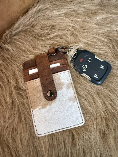 Cowhide Western Key Chain Credit Card Wallet: Custom Branded