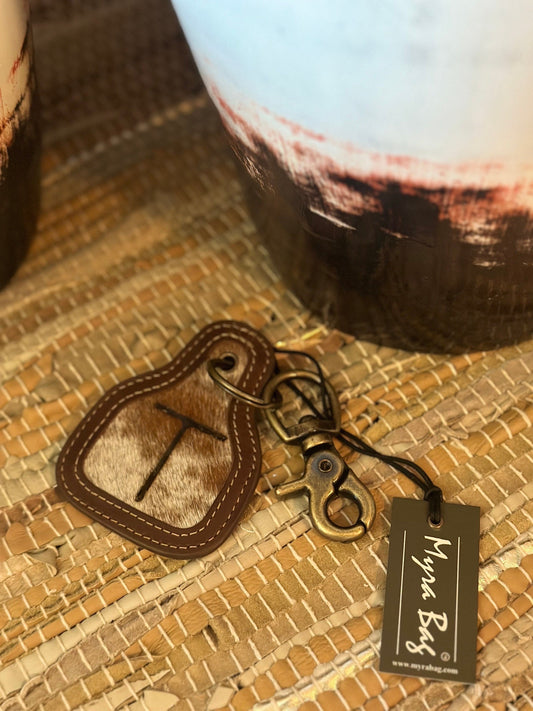 Custom Western Cowhide Key Ring
