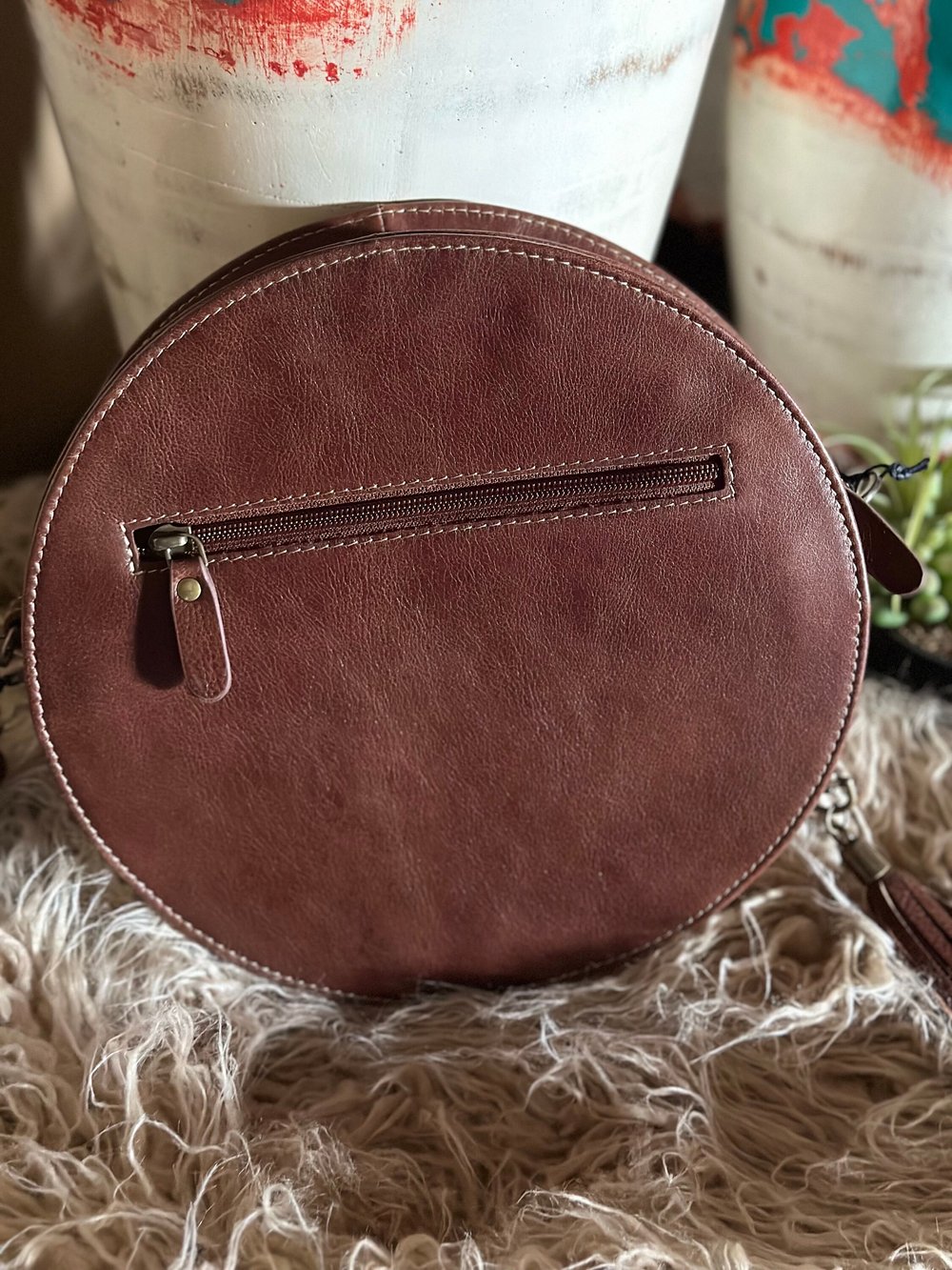 Custom Branded Cowhide Western Crossbody Canteen Bag, Wrangler Bag