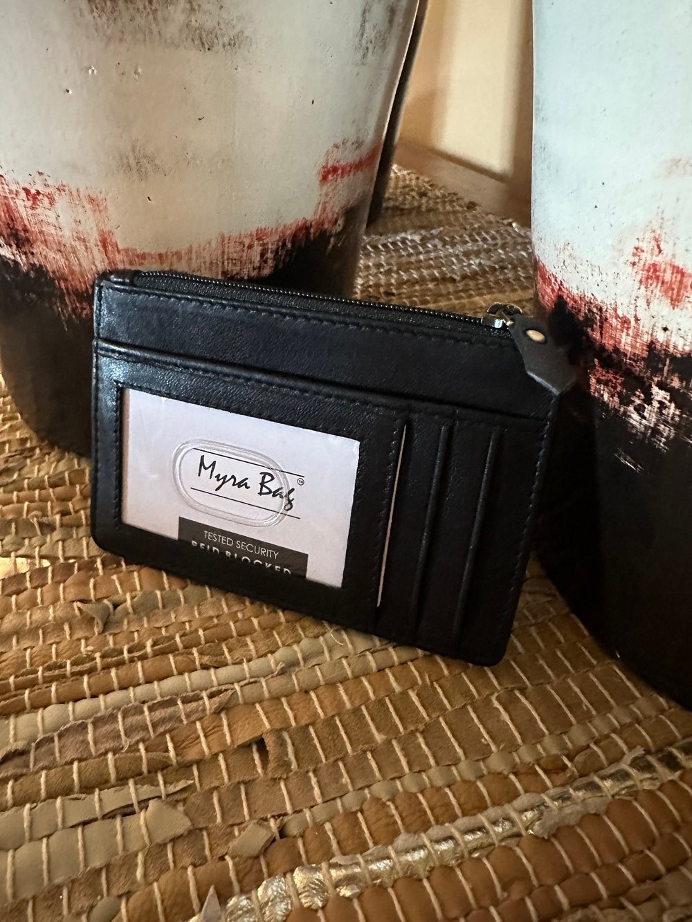 Custom Branded Cowhide Travel Credit Card Wallet with Coin Purse