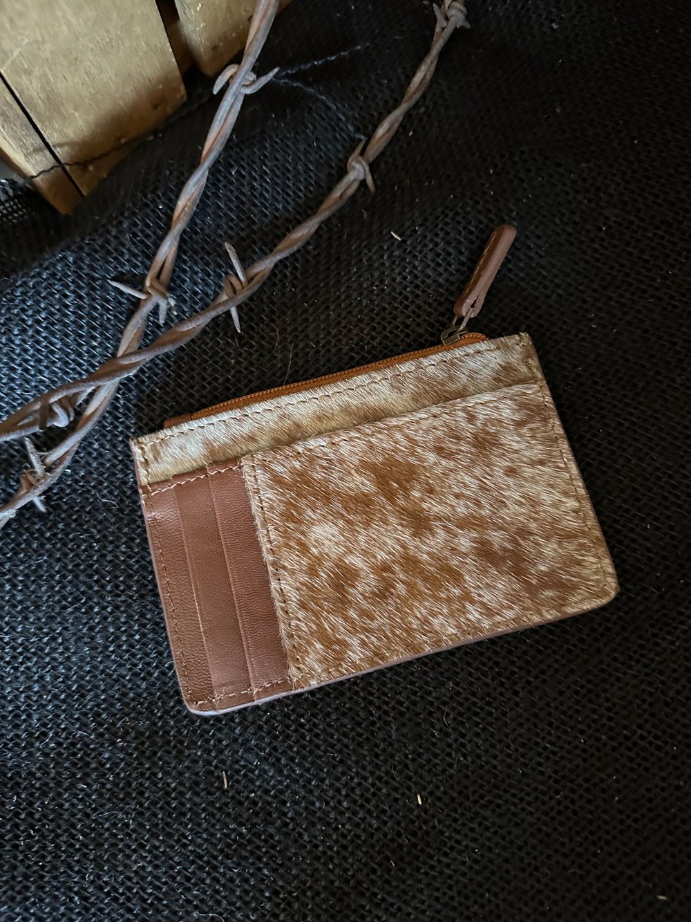 Custom Branded Cowhide Travel Credit Card Wallet with Coin Purse