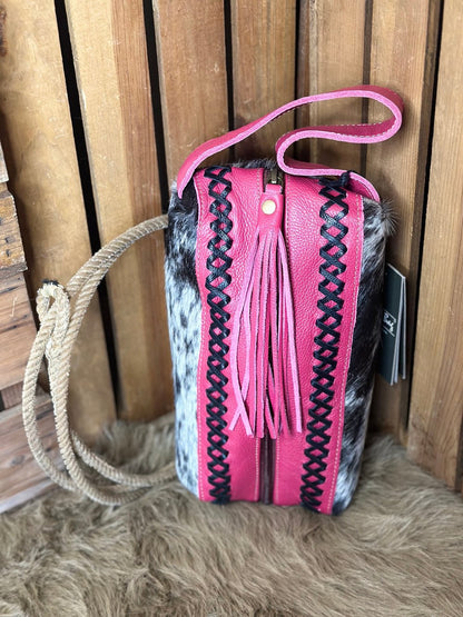 Custom Branded Cowhide Cosmetic Bag