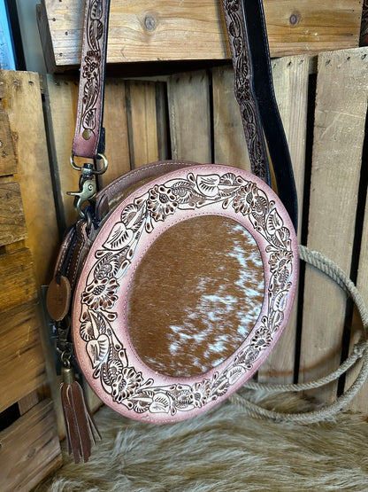 Custom Branded Cowhide Western Crossbody Canteen Bag, Wrangler Bag