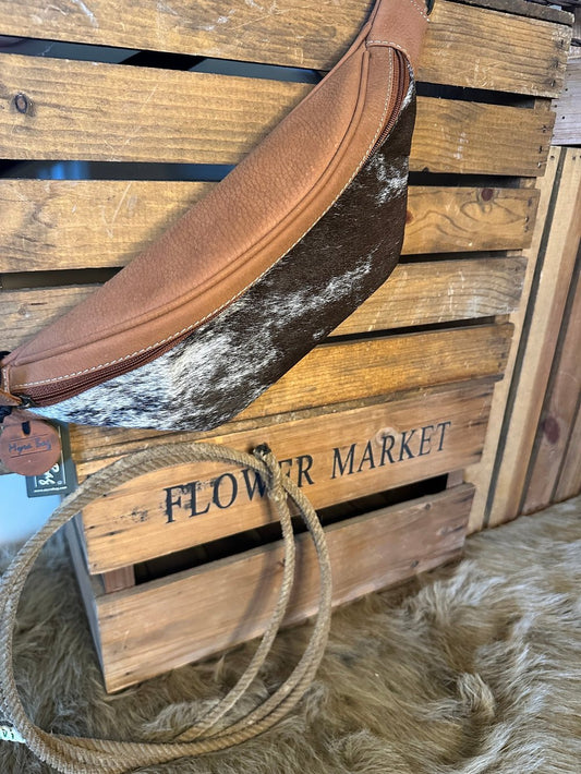 Custom Branded Cowhide Western Sling Bag, The Yellowstone Bag