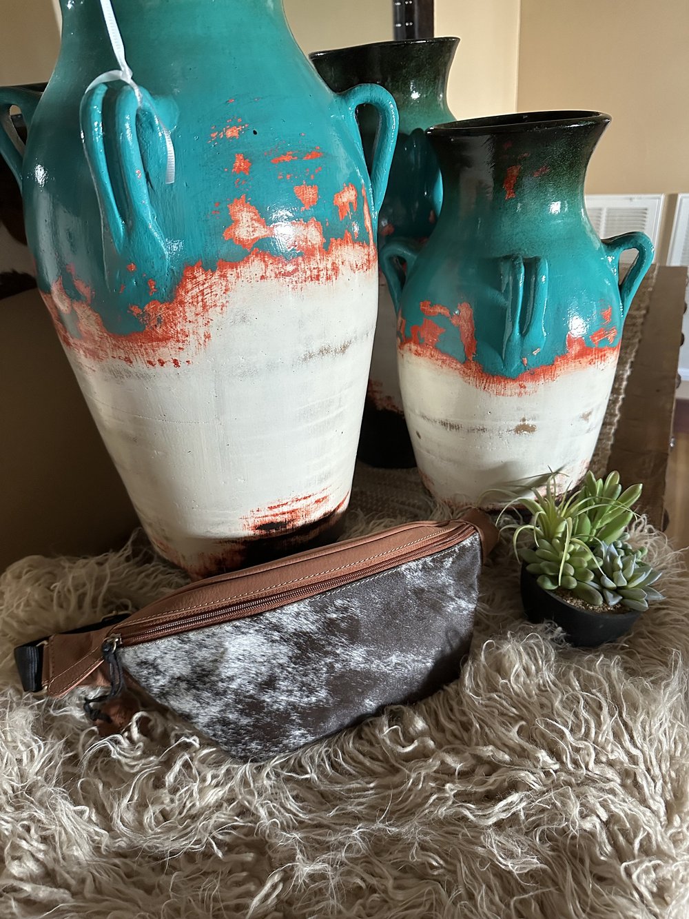 Custom Branded Cowhide Western Sling Bag, The Yellowstone Bag