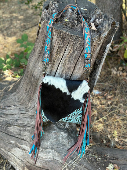 Western Cowhide Conceal and Carry Fringed Crossbody Bag, Stagecoach Mary Purse