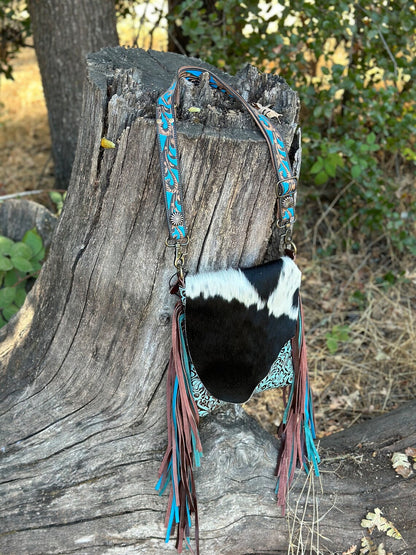 Western Cowhide Conceal and Carry Fringed Crossbody Bag, Stagecoach Mary Purse