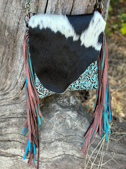 Western Cowhide Conceal and Carry Fringed Crossbody Bag, Stagecoach Mary Purse