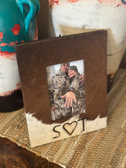 Custom Branded Cowhide Photo Frame