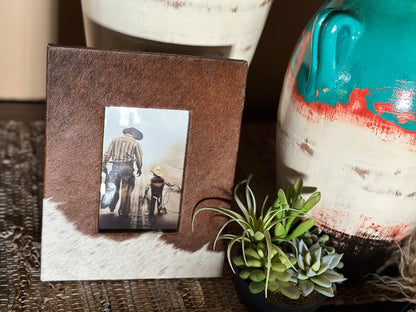 Custom Branded Cowhide Photo Frame