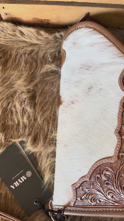Cowhide and Tooled Leather Western Gun Case; Custom Branded